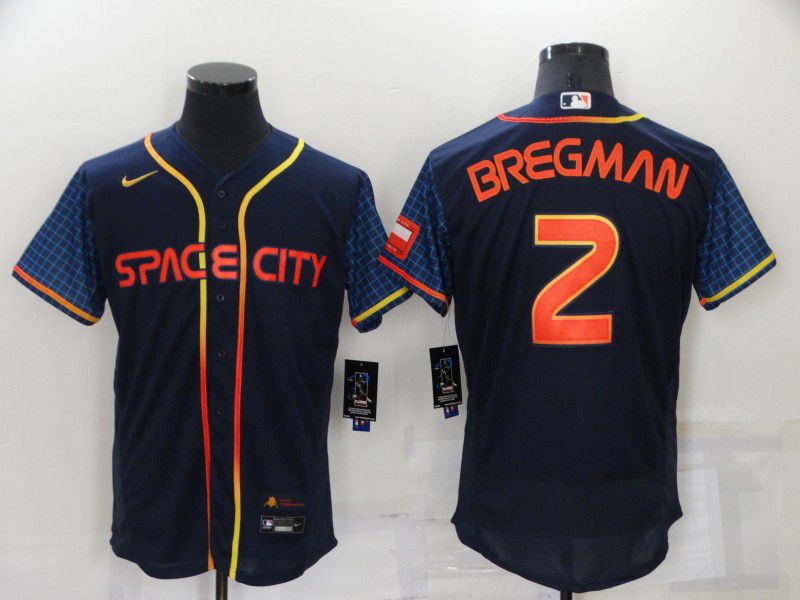 Men Houston Astros #2 Bregman Blue City Edition Elite Nike 2022 MLB Jersey